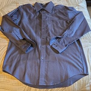 Kenneth Roberts Classic Men's Navy Blue Dress Shirt